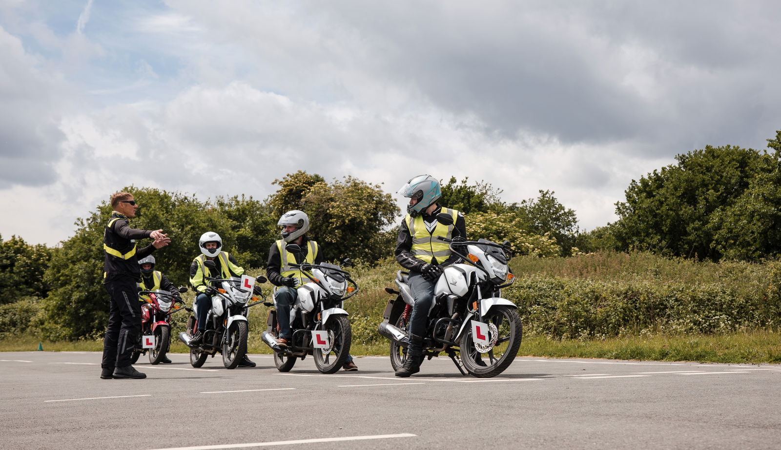 Learner riders at a Phoenix Motorcycle Training school