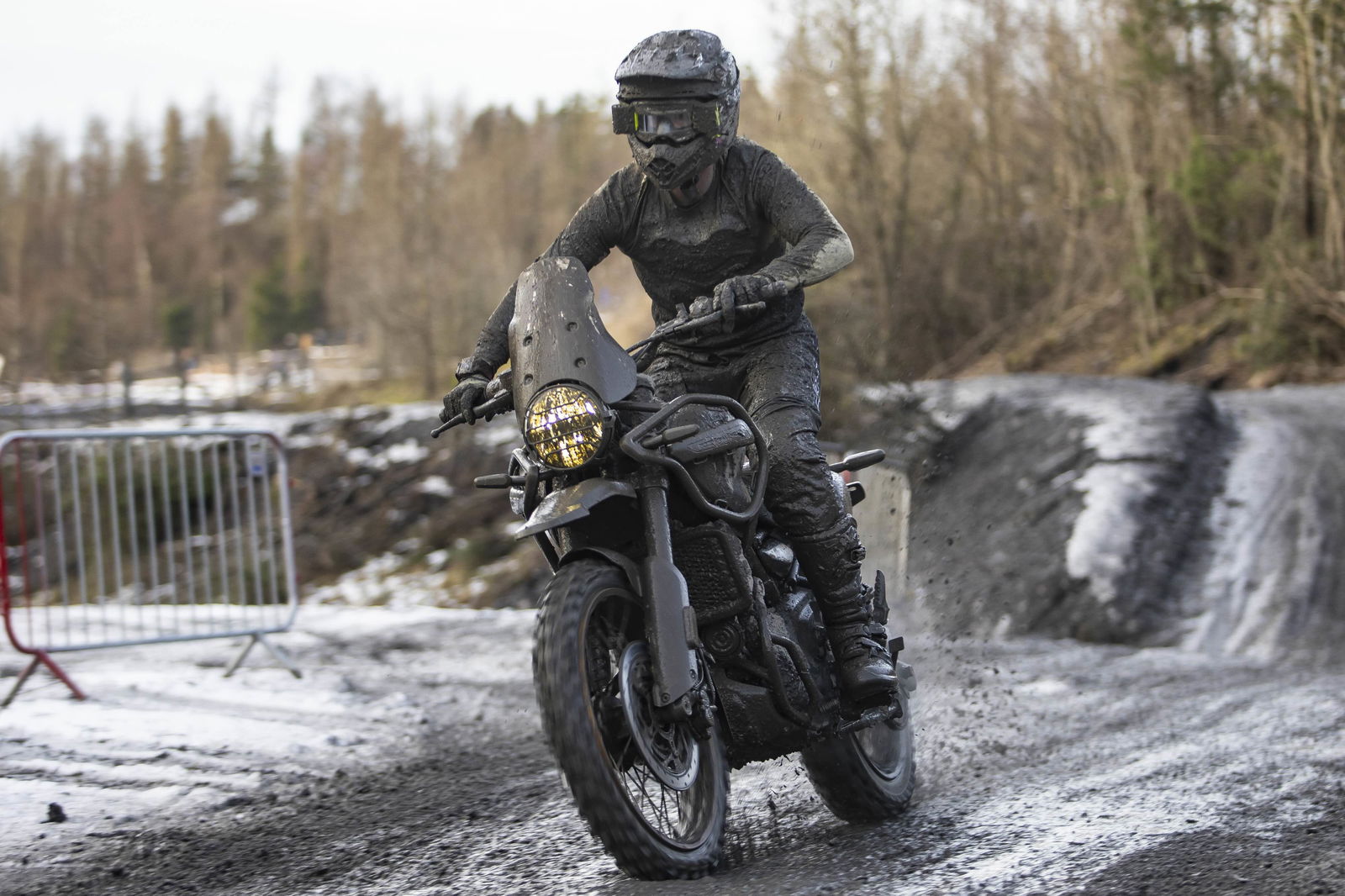 Royal Enfield Himalayan 450 racing in Wales