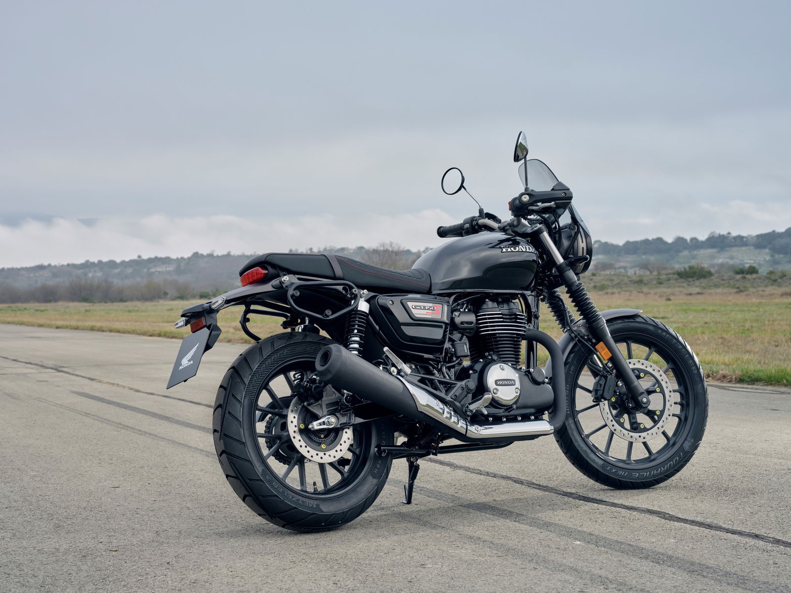 The Honda GB350S parked off-road