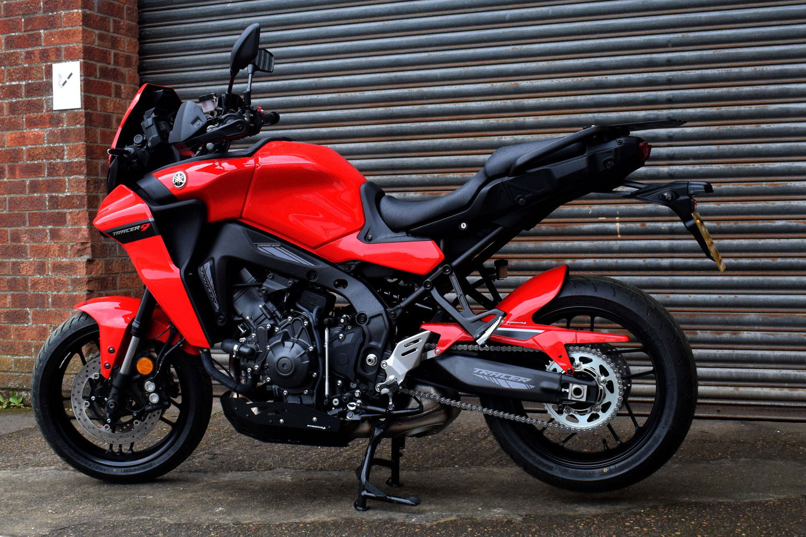 A red Yamaha Tracer 9 GT
