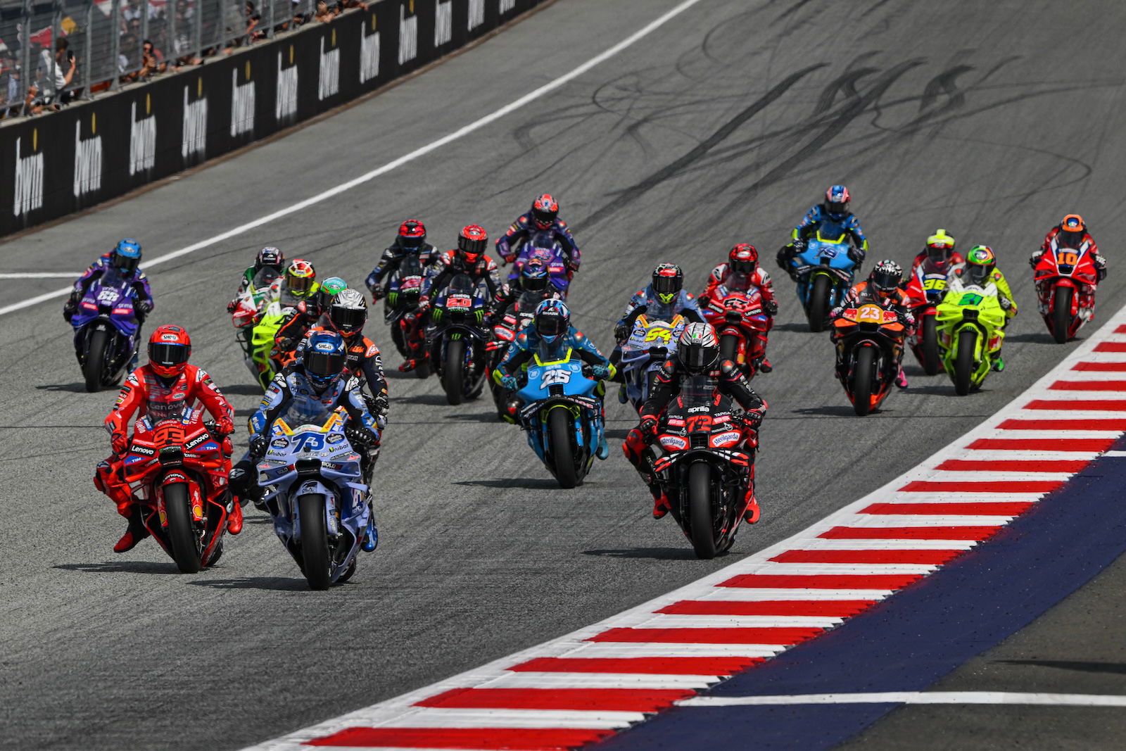 The MotoGP heading into turn one