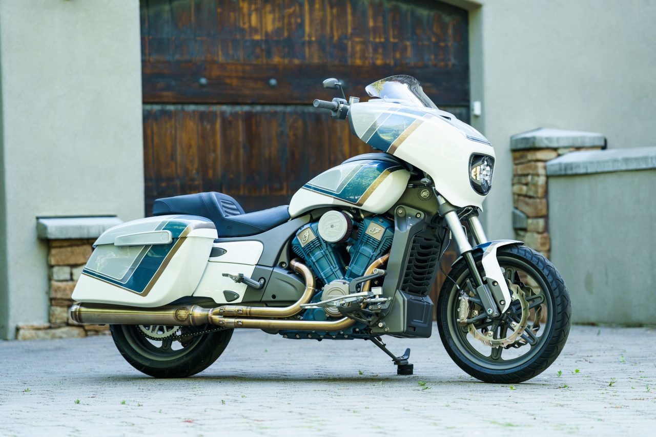 A custom Indian Chieftain PowerPlus motorcycle