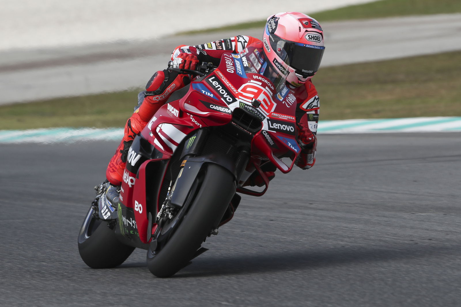 Marc Marquez riding his Ducati GP26 at Sepang