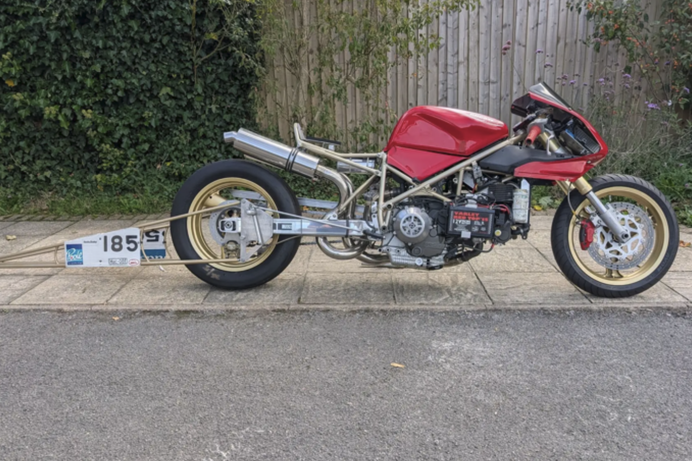 Ducati 916 drag bike. Photo credit - Iconic Auctioneers