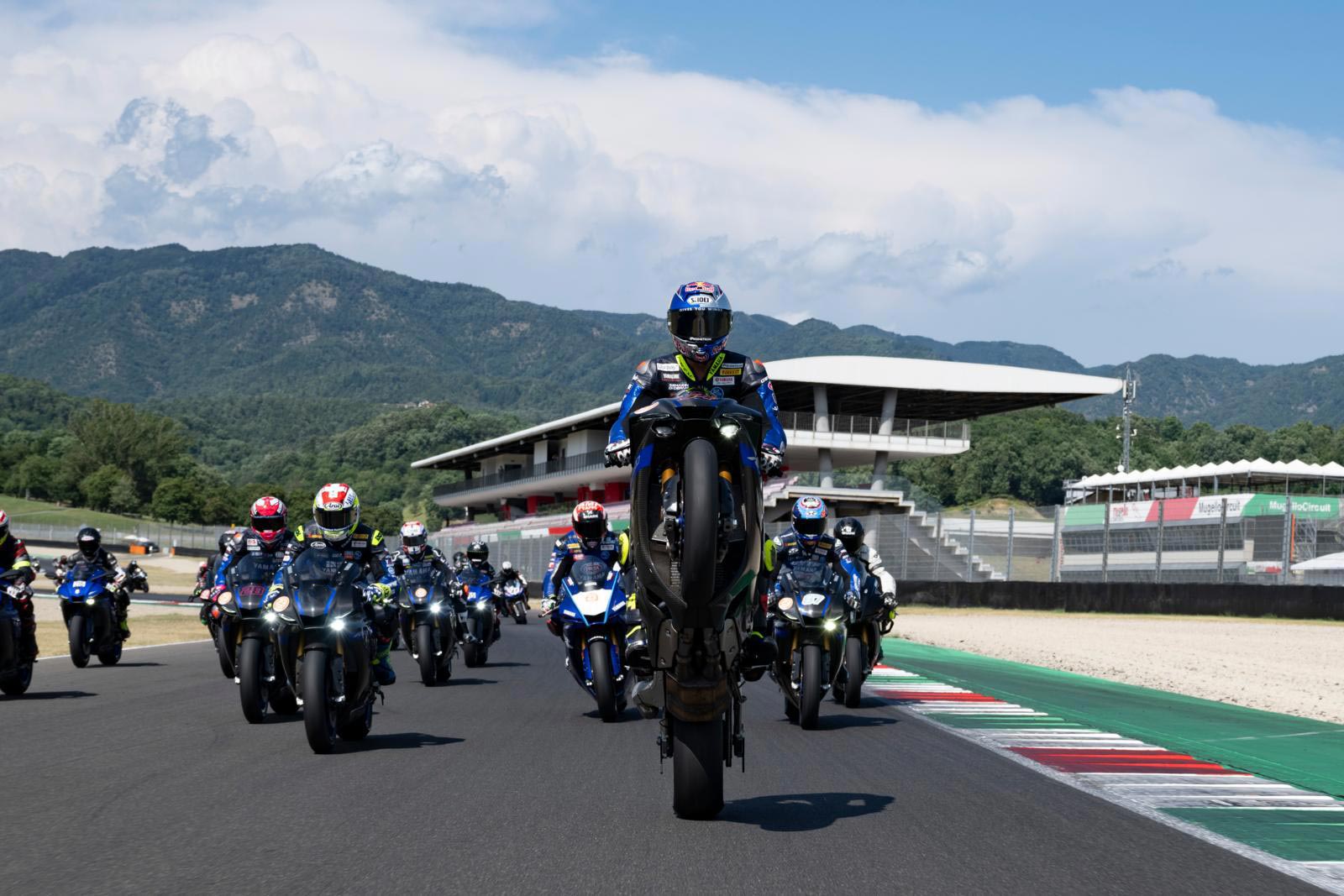 Yamaha riders riding at Mugello