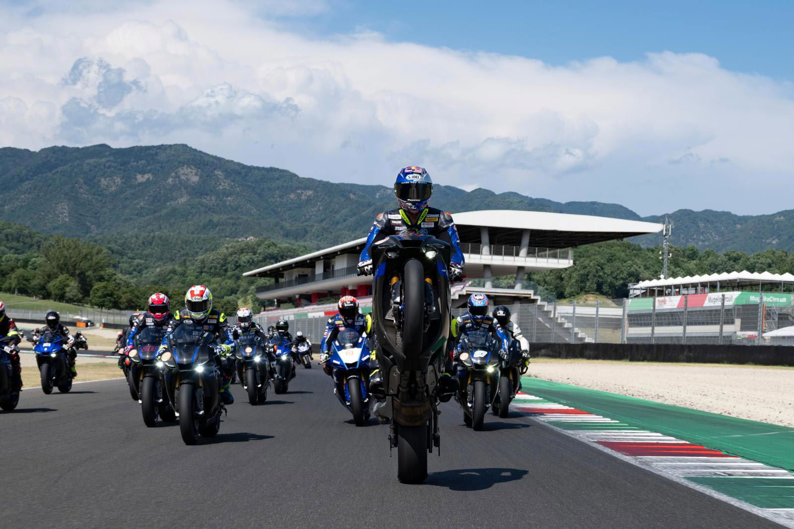 Yamaha riders riding at Mugello