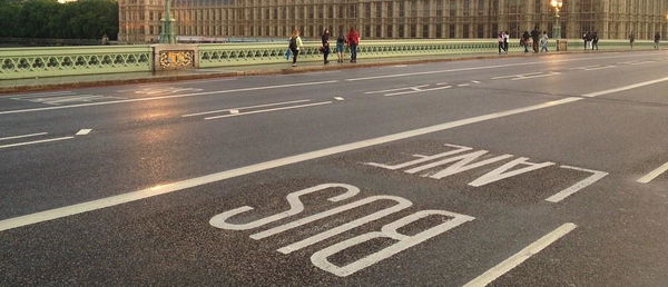 a bus lane on London Bridge 