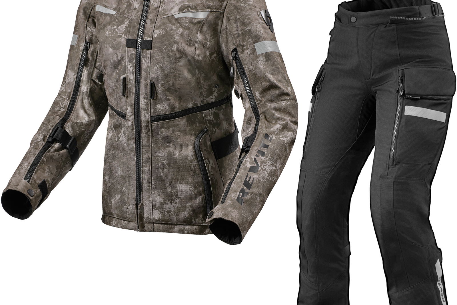 Rev It Sand 4 H2O Ladies Motorcycle Jacket & Trousers Camo Brown Black Kit