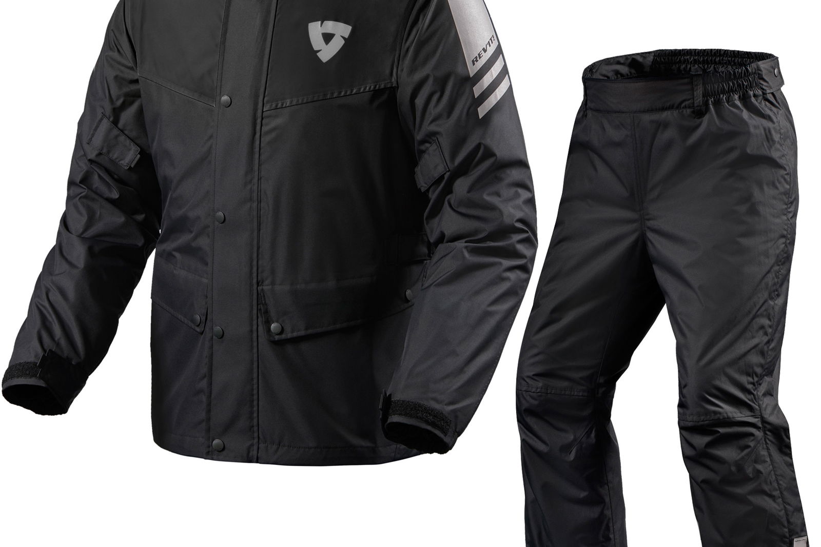 Rev It Nitric 3 H2O Motorcycle Rain Jacket & Trousers Black Kit