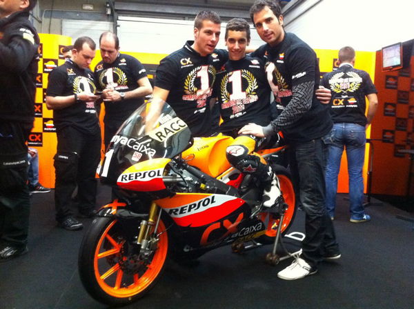 Alex Rins celebrates 2011 Spanish Championship victory. - Galfer