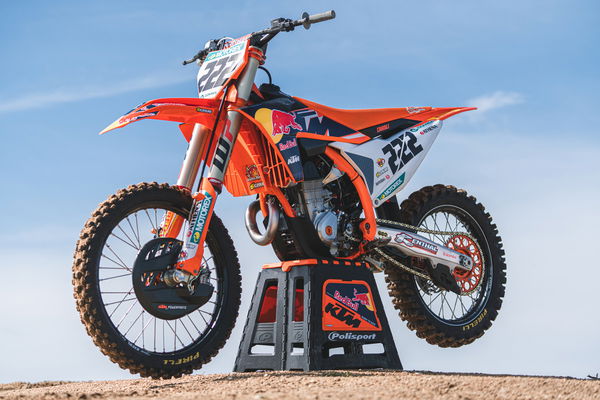 Antonio Cairoli's #222 Red Bull KTM 450 SX-F for 2022 US outdoors. - KTM Media/Overlook Farm.