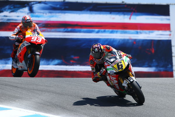 Stefan Bradl leads Marc Marquez, 2013 MotoGP US Grand Prix. - Gold and Goose