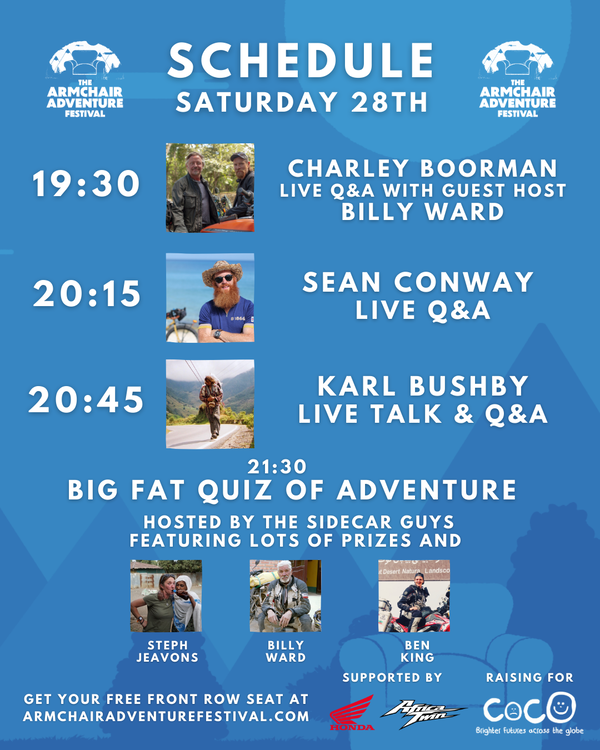 The Armchair Adventure Festival kicks off today