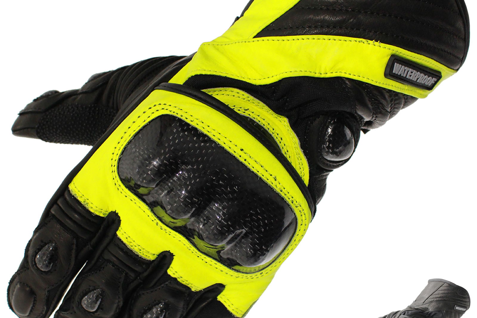 Black Element Thermal Leather Motorcycle Gloves