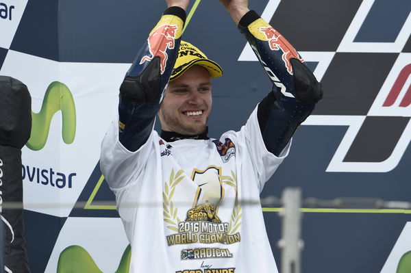 Brad Binder, 2016 Moto3 Grand Prix of Aragon podium. - Gold and Goose