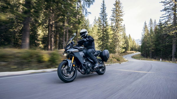 2023 Yamaha Tracer 9 GT+ on mountain road. - Yamaha