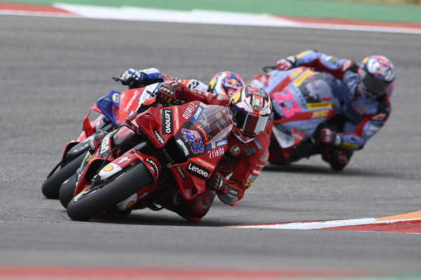 Jack Miller leads Jorge Martin, Enea Bastianini, 2022 MotoGP Grand Prix of the Americas.