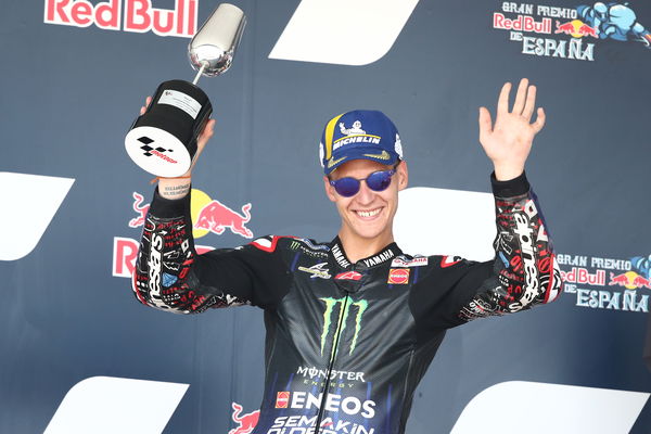 Fabio Quartararo, 2022 Spanish Grand Prix podium. - Gold and Goose.