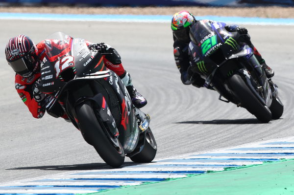 Maverick Vinales leads Franco Morbidelli, 2022 Spanish Grand Prix. - Gold and Goose.