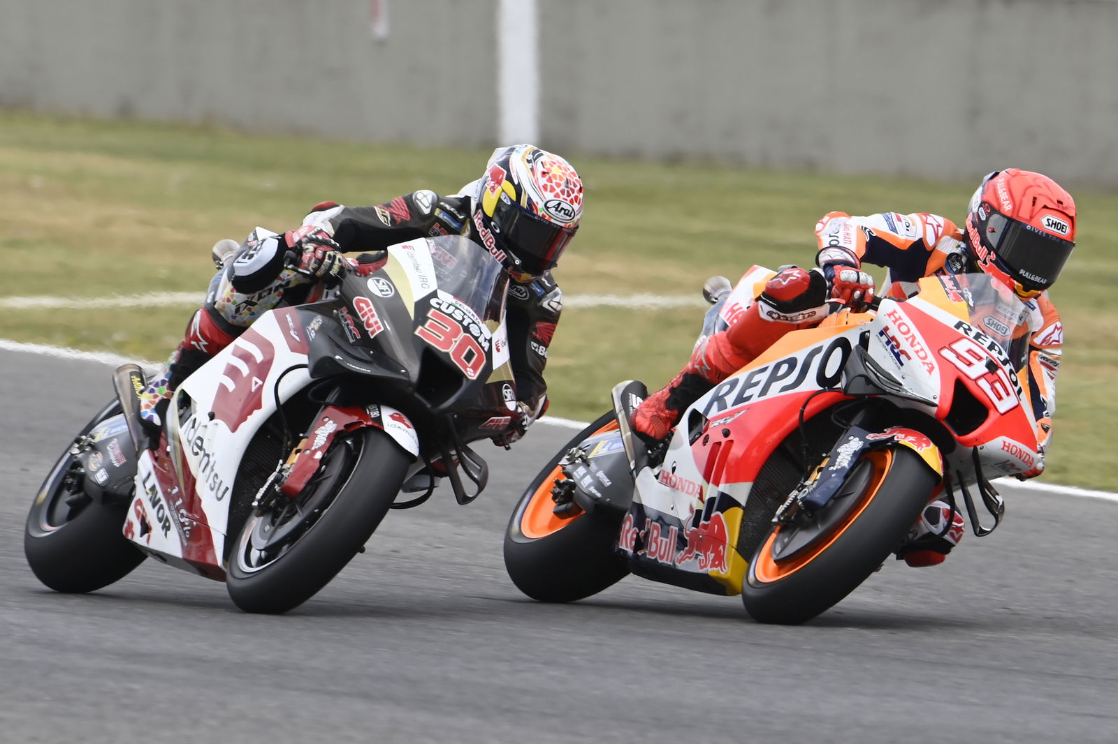 Marc Marquez, Takaaki Nakagami, 2022 Italian Grand Prix. - Gold and Goose