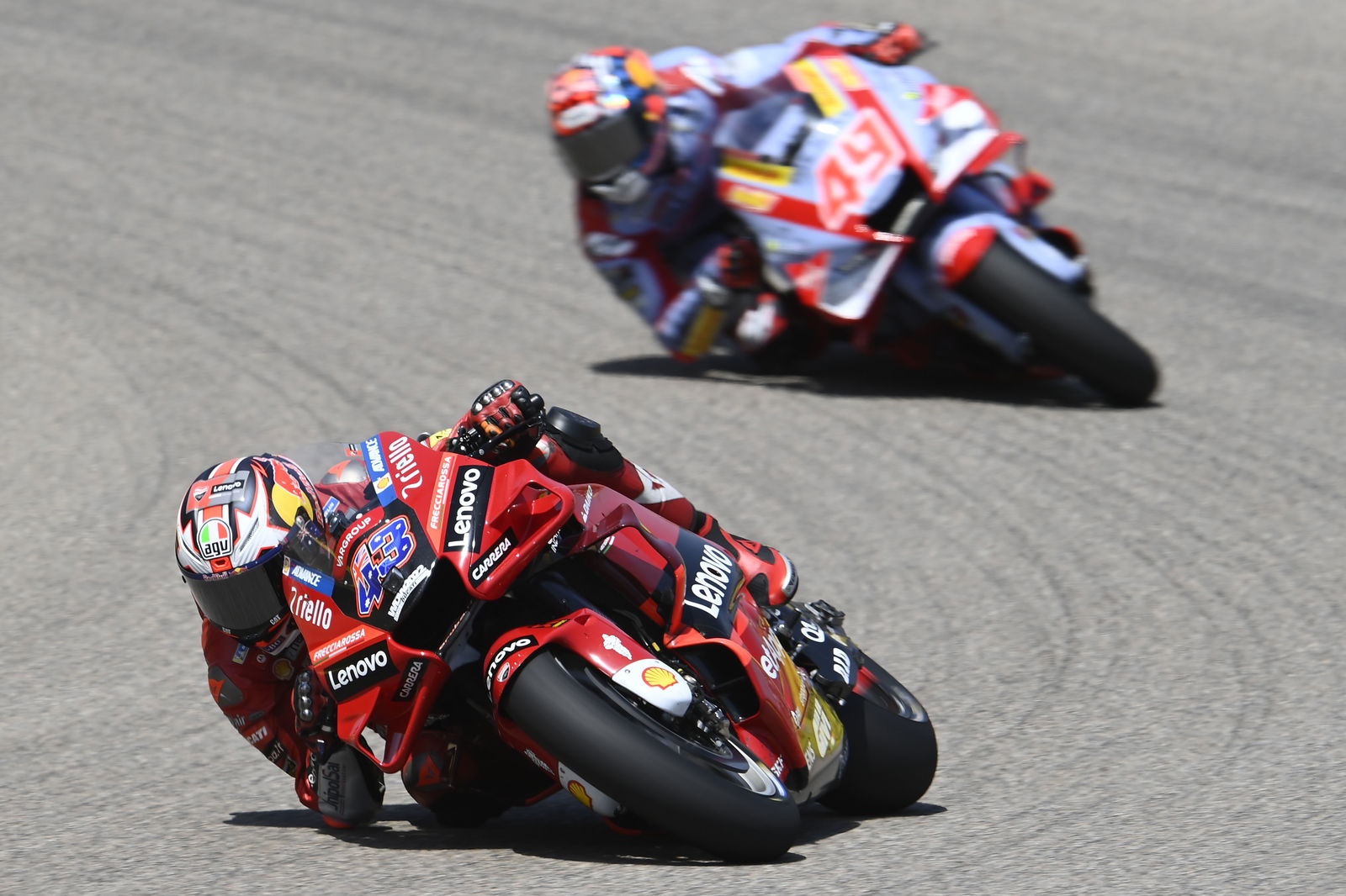 Jack Miller leads Fabio Di Giannantonio, 2022 German Grand Prix. - Gold and Goose