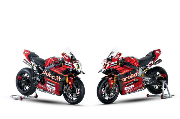 Alvaro Bautista #1 Ducati Panigale V4 R, Michael Ruben Rinaldi #21 Ducati Panigale V4 R, 2023 Aruba.it Racing Ducati team launch.