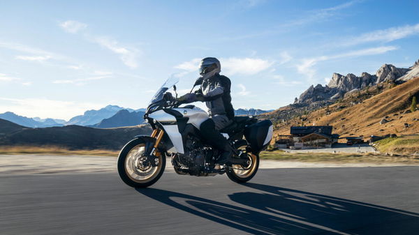 2023 Yamaha Tracer 9 GT+ on mountain road. - Yamaha