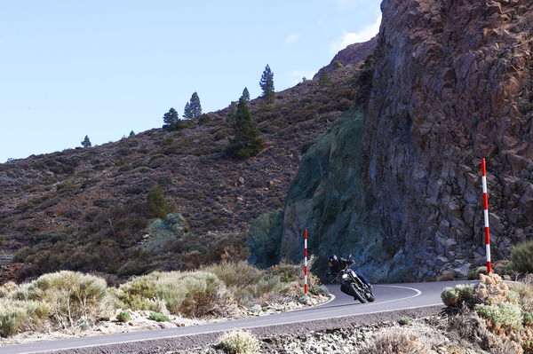 Triumph Trident on a mountain road