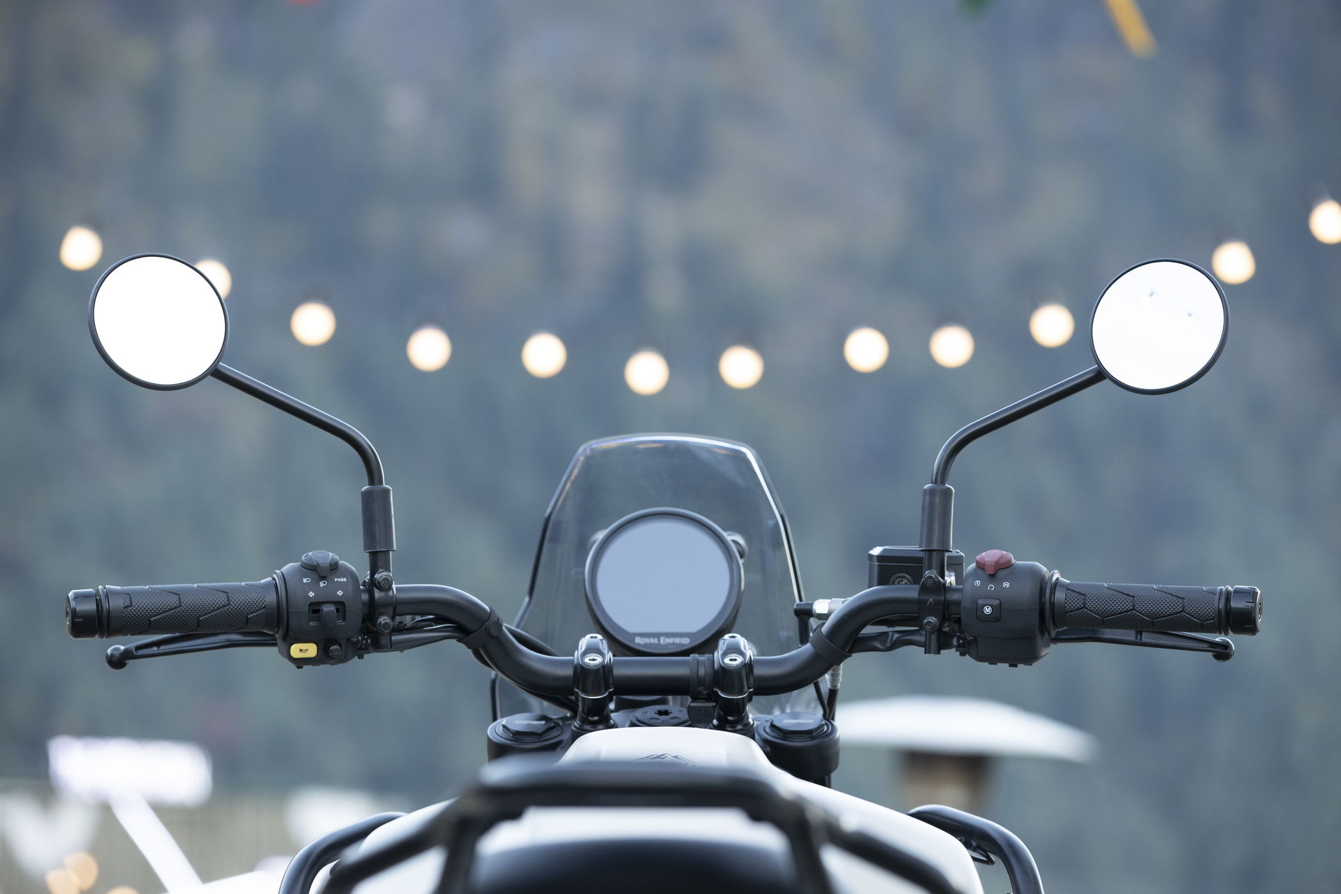 The TFT dash on a motorcycle