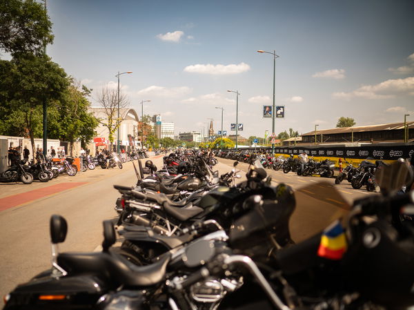 The line of bikes parked out side the Puskás Aréna