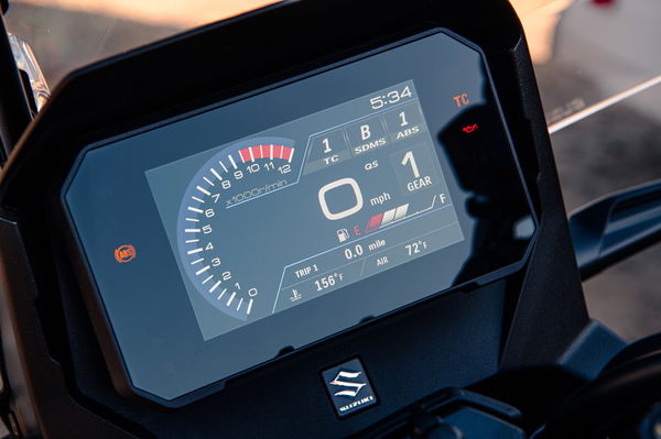 The TFT dash on the new V-Strom