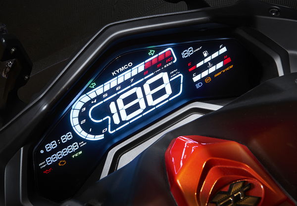 the LCD dash of a motorcycle