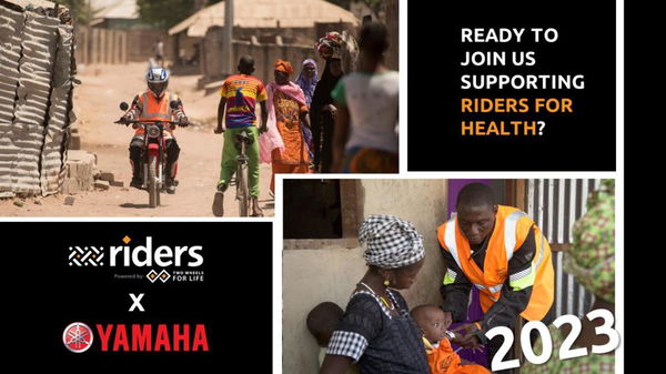 Yamaha x Riders for Health partnership graphic, 2023. - Yamaha.