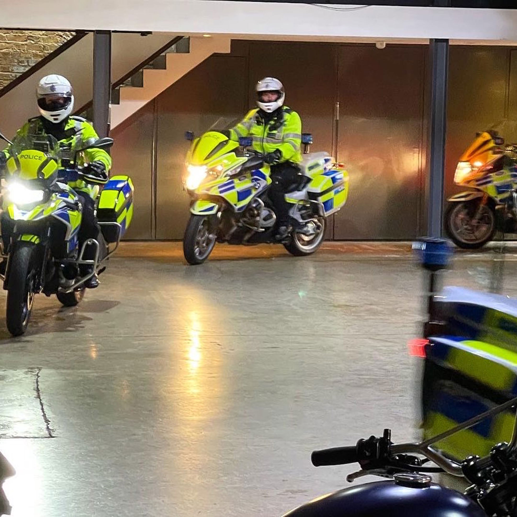 police motorcycles bike shed london