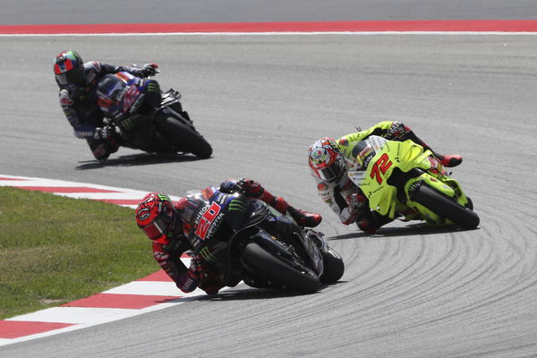 Fabio Quartararo leads Marco Bezzecchi in Catalan Sprint, 2024 MotoGP Catalan Grand Prix. - Gold and Goose.