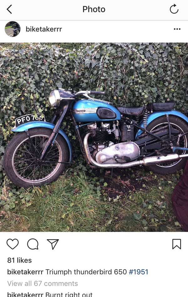 Bike thieves torch classic Triumph following failed ransom demand