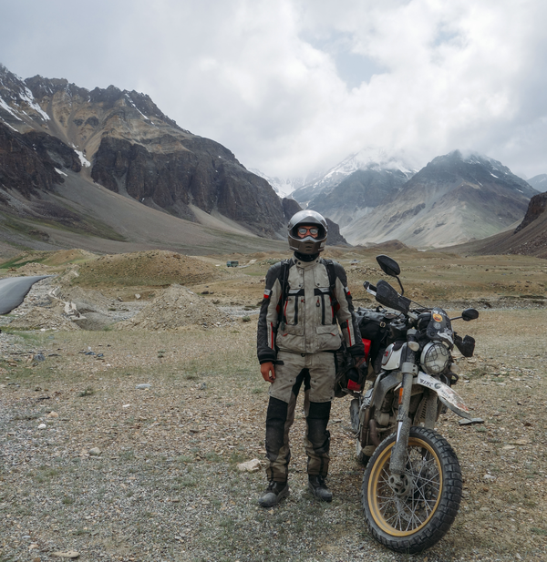 Mountains Nepal and Ducati Scrambler