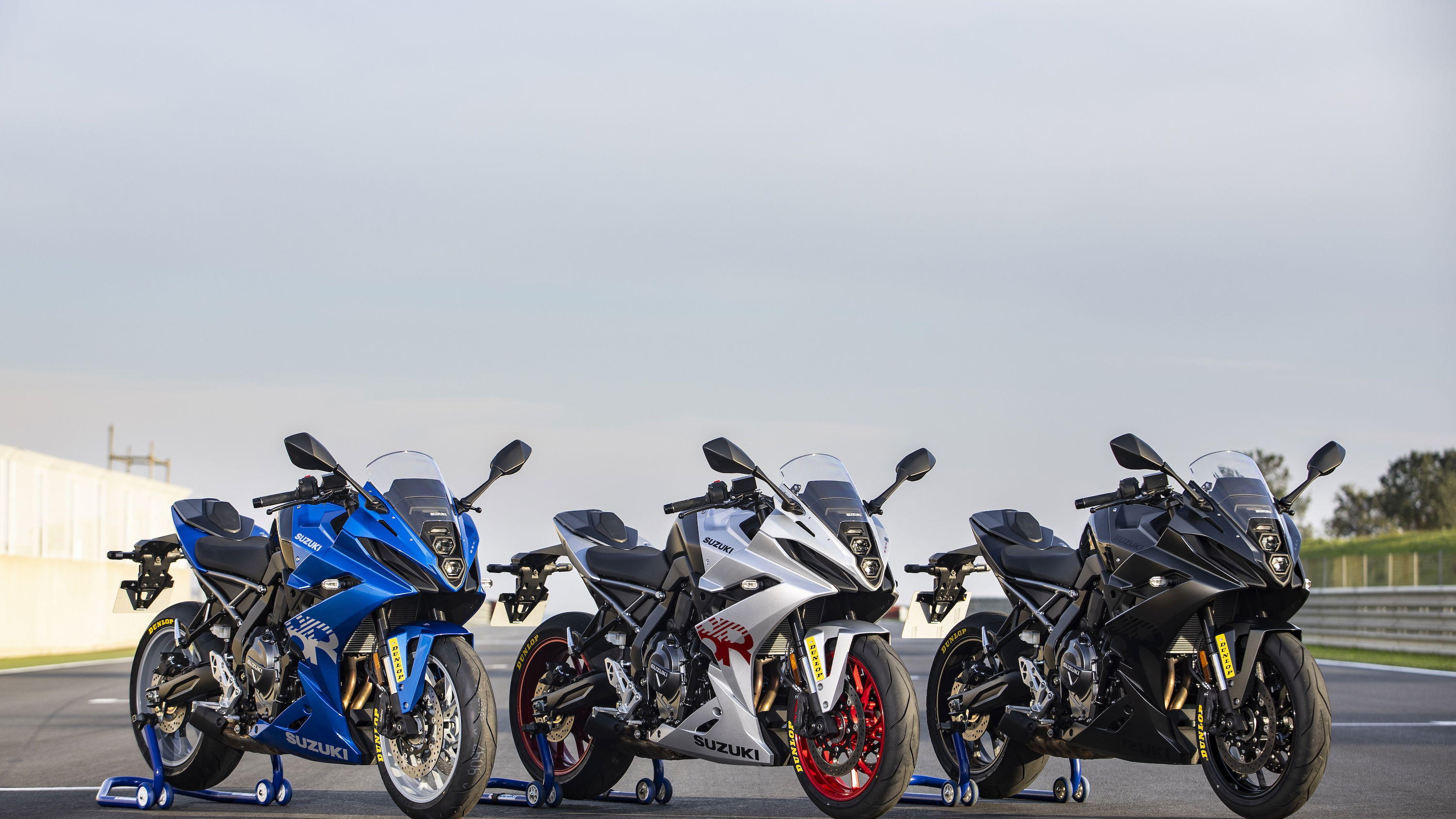 The three colours available for the GSX-8R
