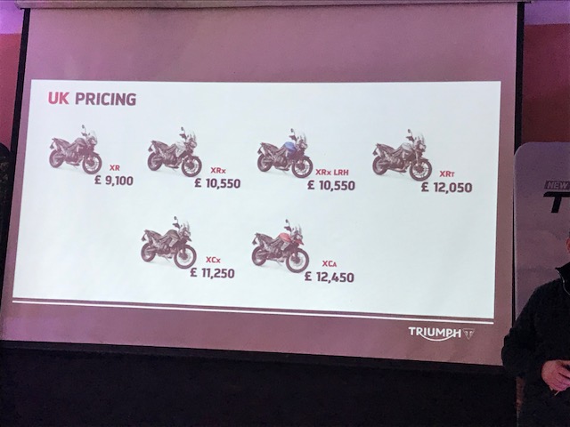 Triumph Tiger 800 prices announced