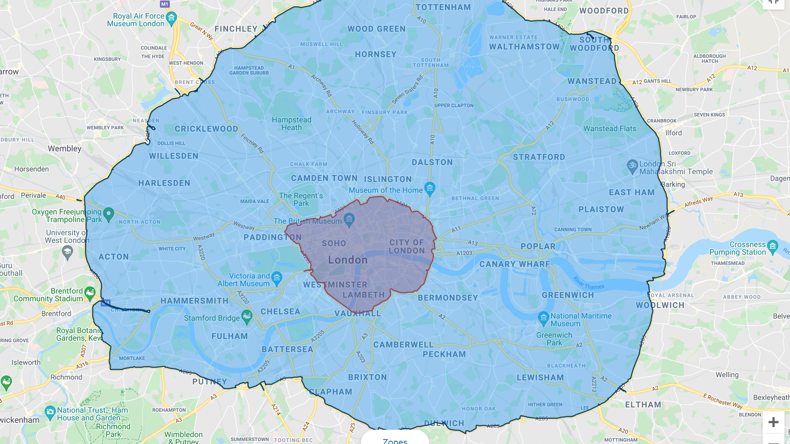 ULEZ map October 2021