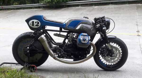 Swiss Moto Guzzi V9 special build. It's a bit Emmenthal...