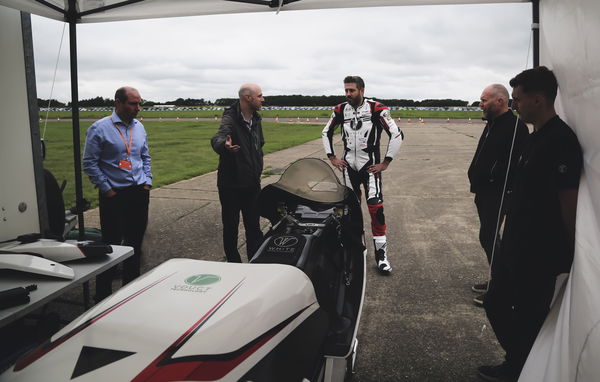 WMC testing electric bike with team