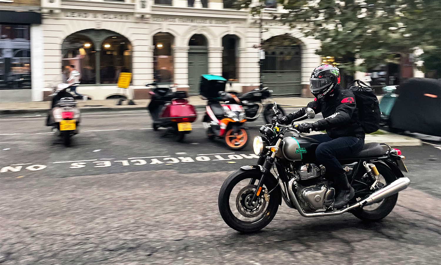 A motorbike in central London
