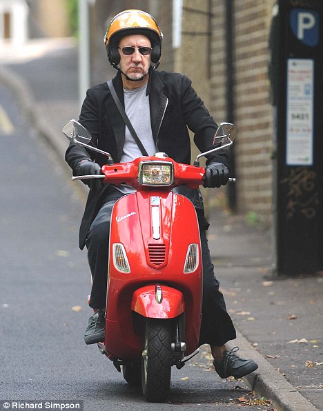 Spotted: Pete Townshend takes to two wheels