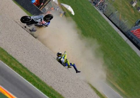 Rossi Mugello crash pics