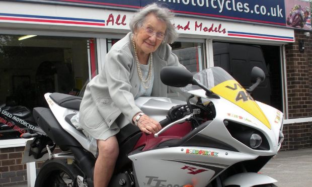 Granny, 102, climbs aboard Rossi's bike