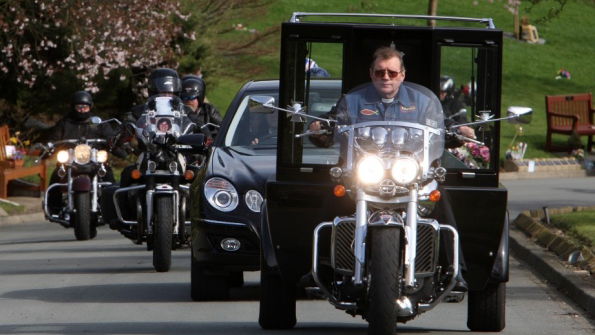 Vicar attempts motorcycle hearse speed record