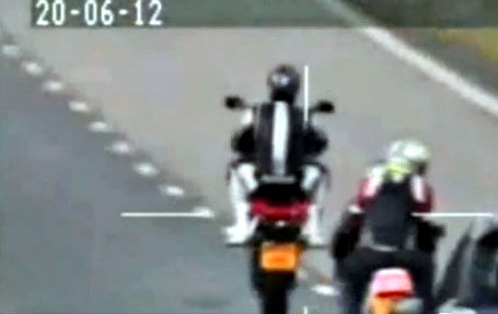 Biker banned after 103mph wheelie