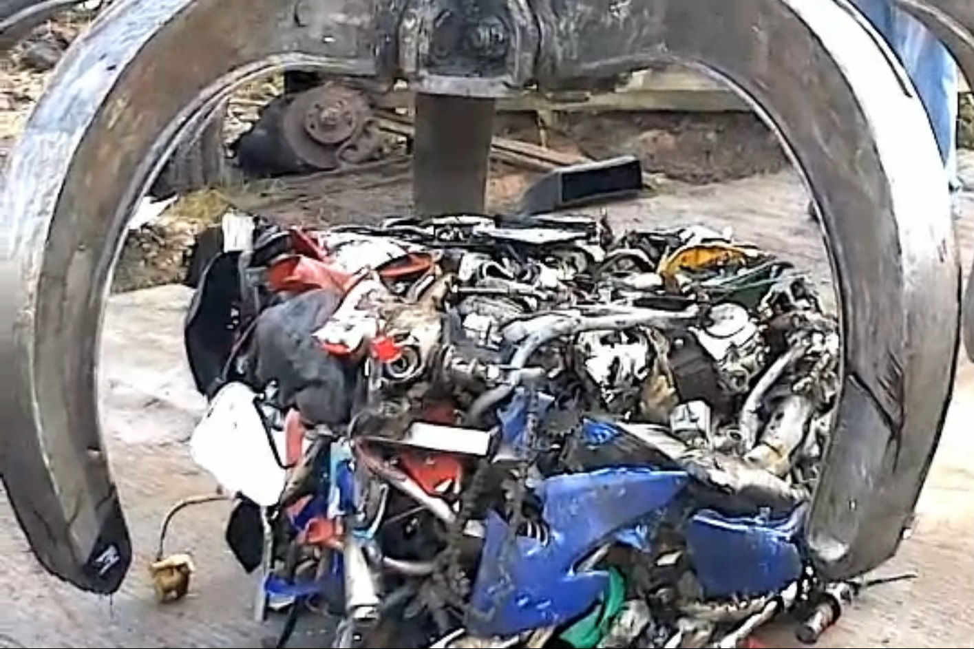 Council releases video of seized motorcycles being crushed