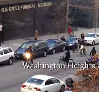Video: biker gang cuts off street in Manhattan